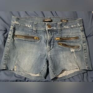 Bebe Denim Shorts with Zipper Accents